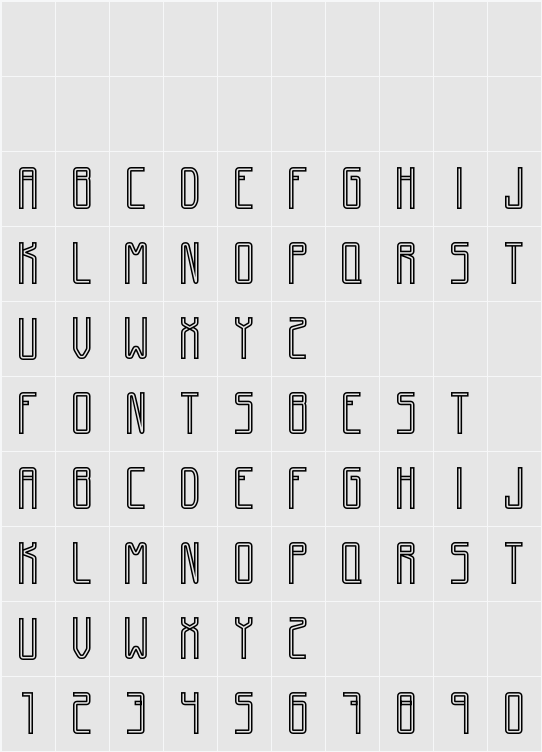 GiantFont Character Map
