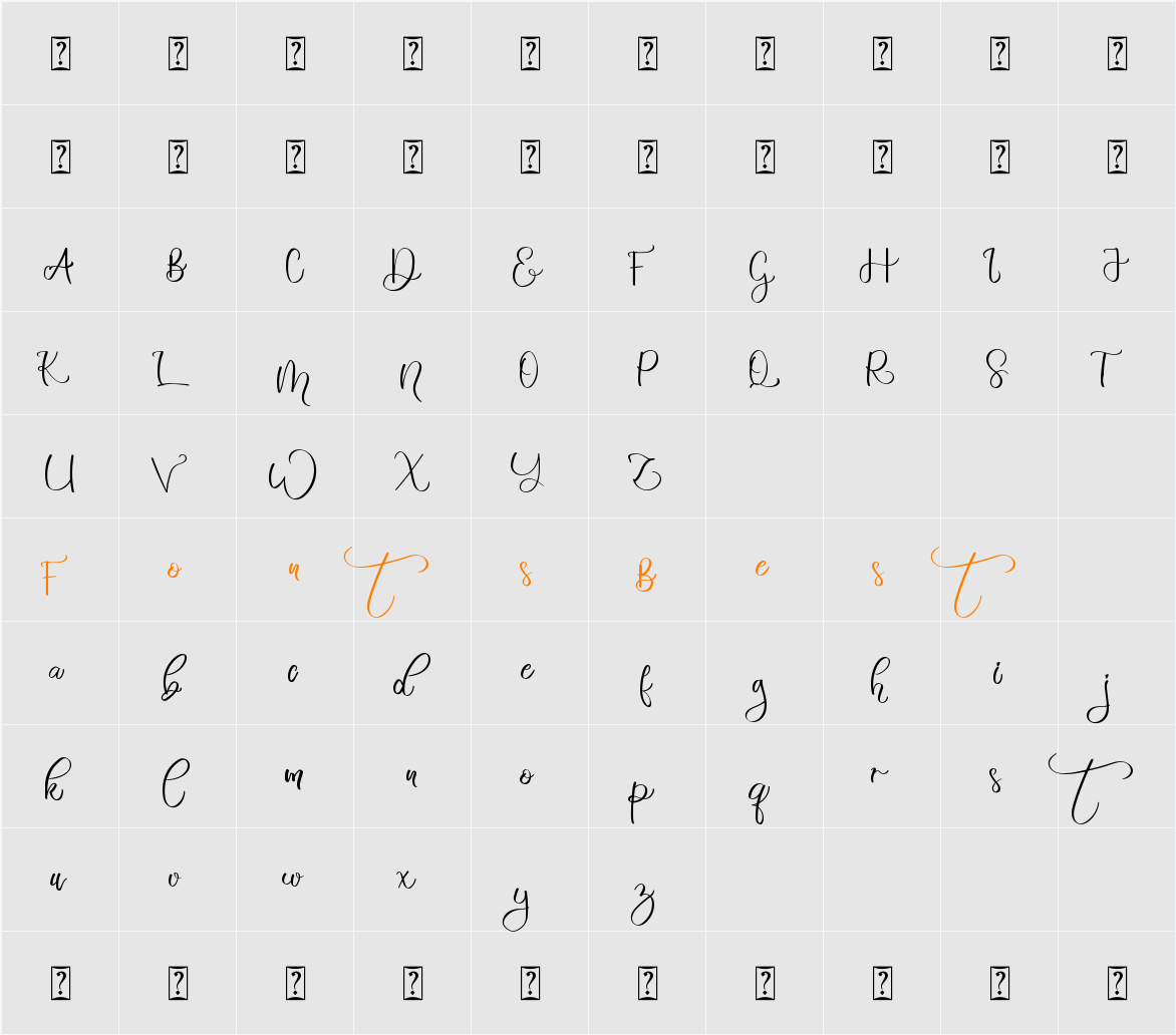 Bahagia Character Map