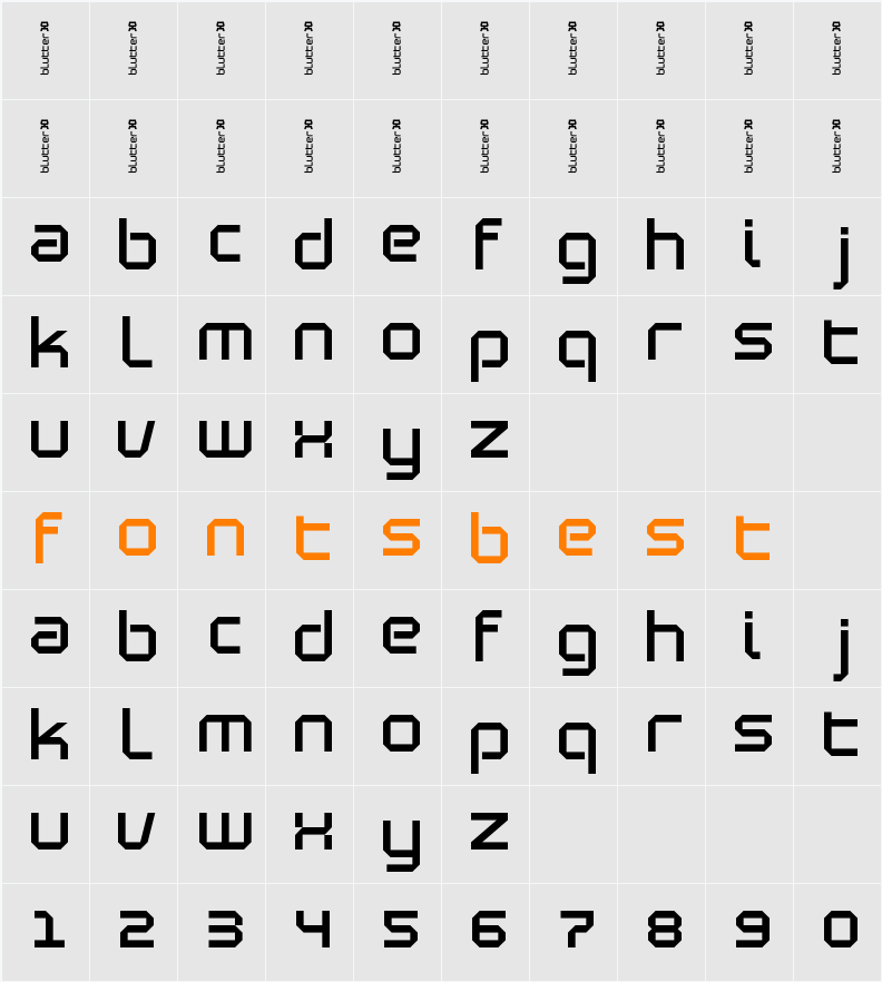 Blutter Character Map