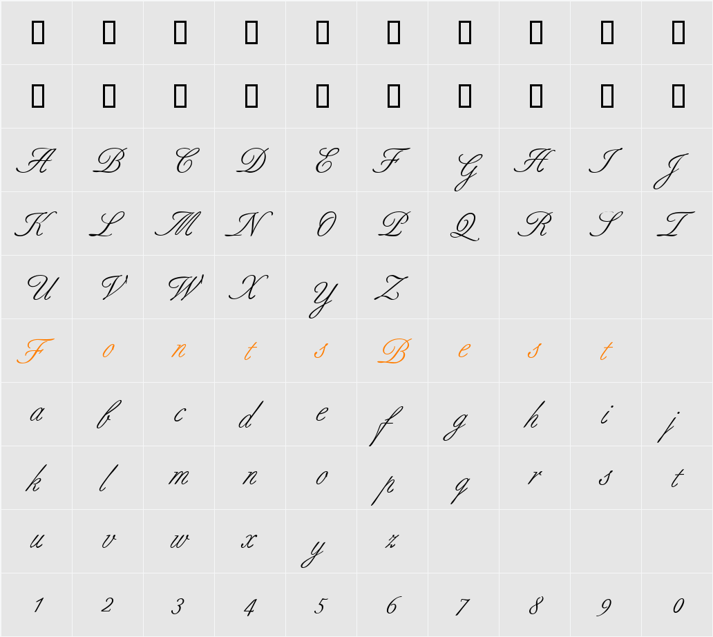 BestDB Character Map