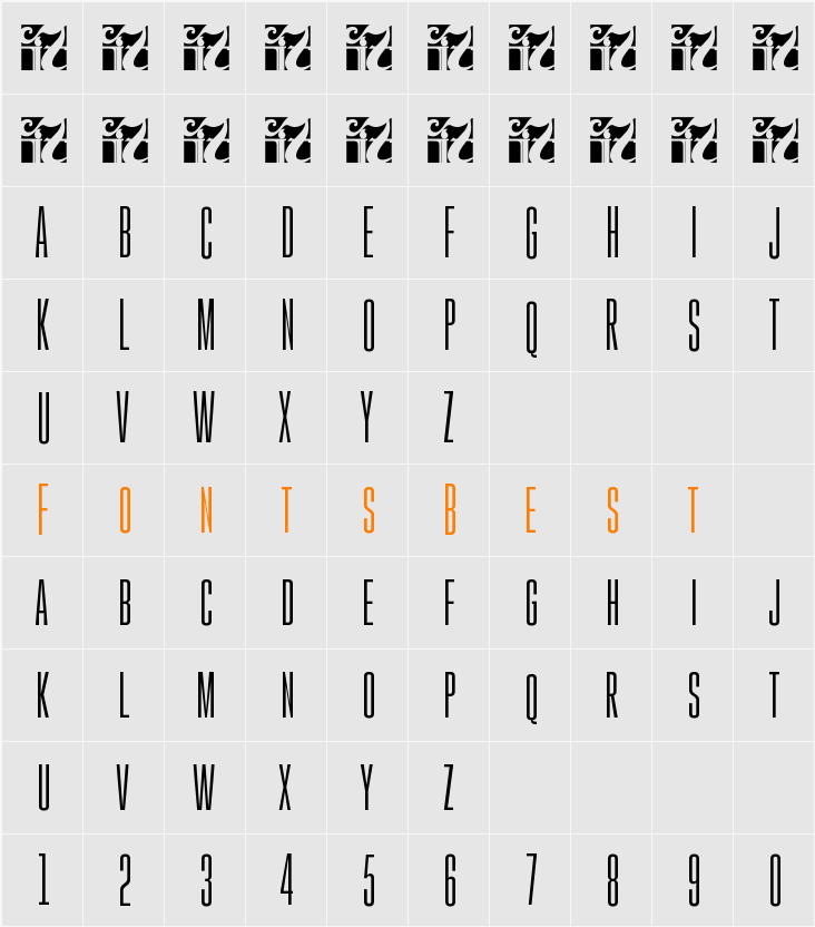 Gobold High Thin Character Map