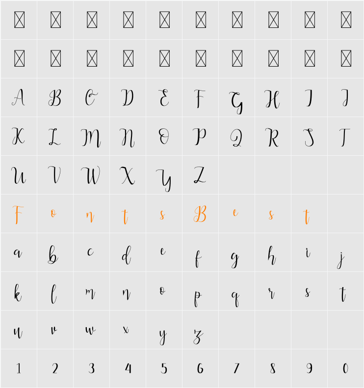 Alderta Character Map