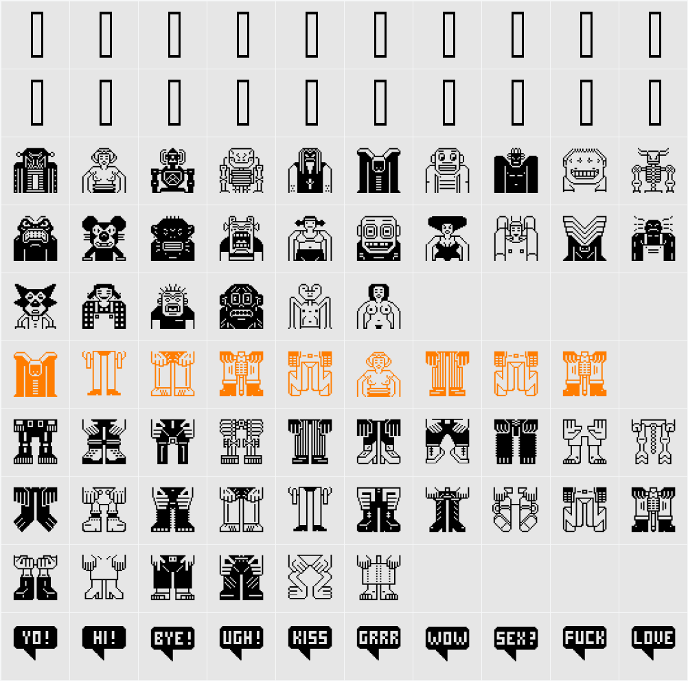 BECOOL Character Map