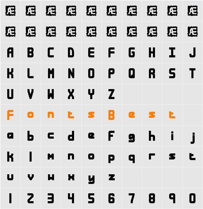 Bandwidth Bandless (BRK) Character Map