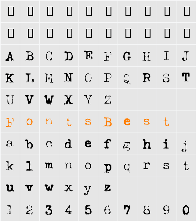 AL ModernType Character Map