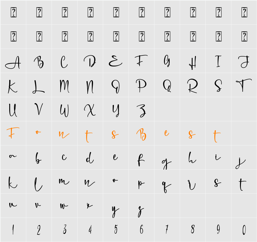Alissa - Personal Use Character Map