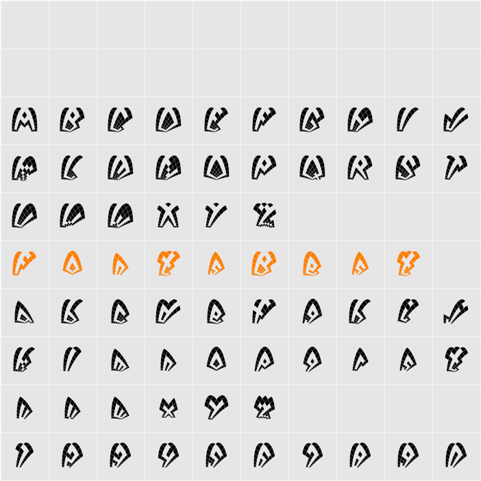 Dack Shattered Character Map
