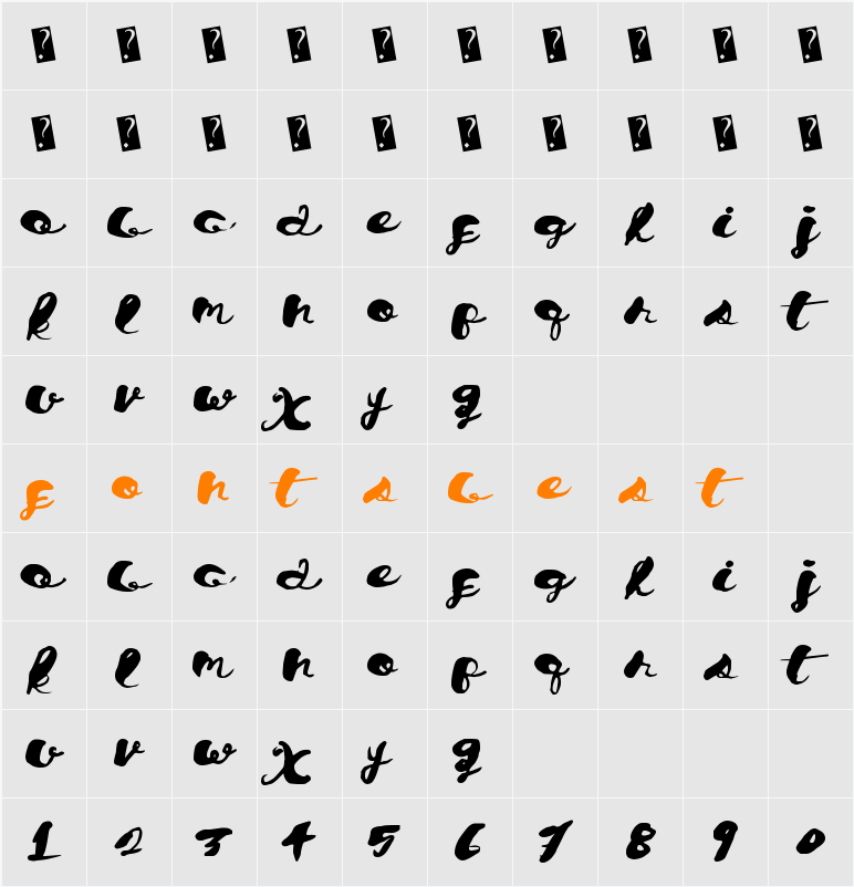 ChronicalScript Character Map