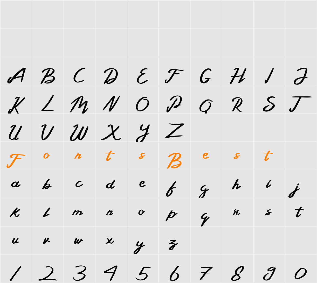Bellada  Character Map