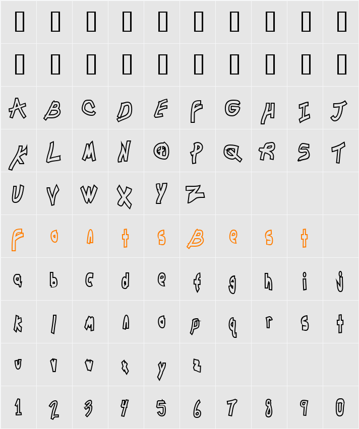 Chunkmuffin HollowThick Character Map