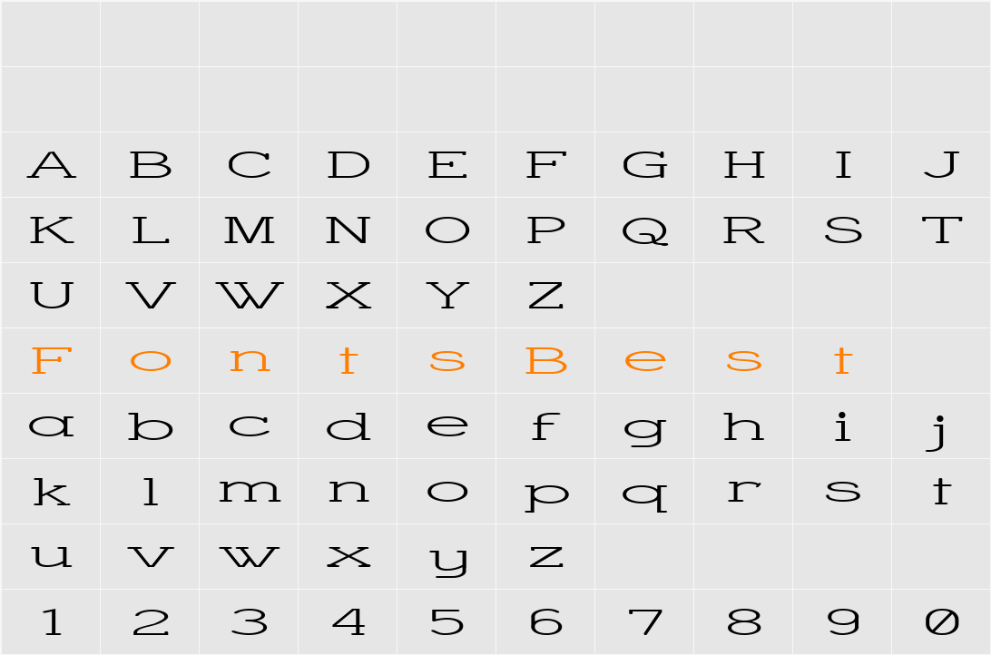 Charrington Superwide Character Map