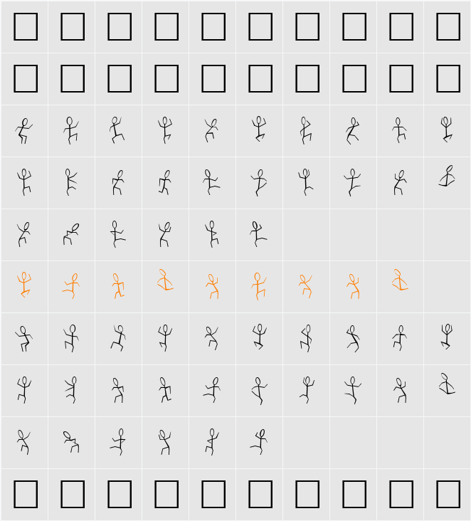 DANCEMAN Character Map