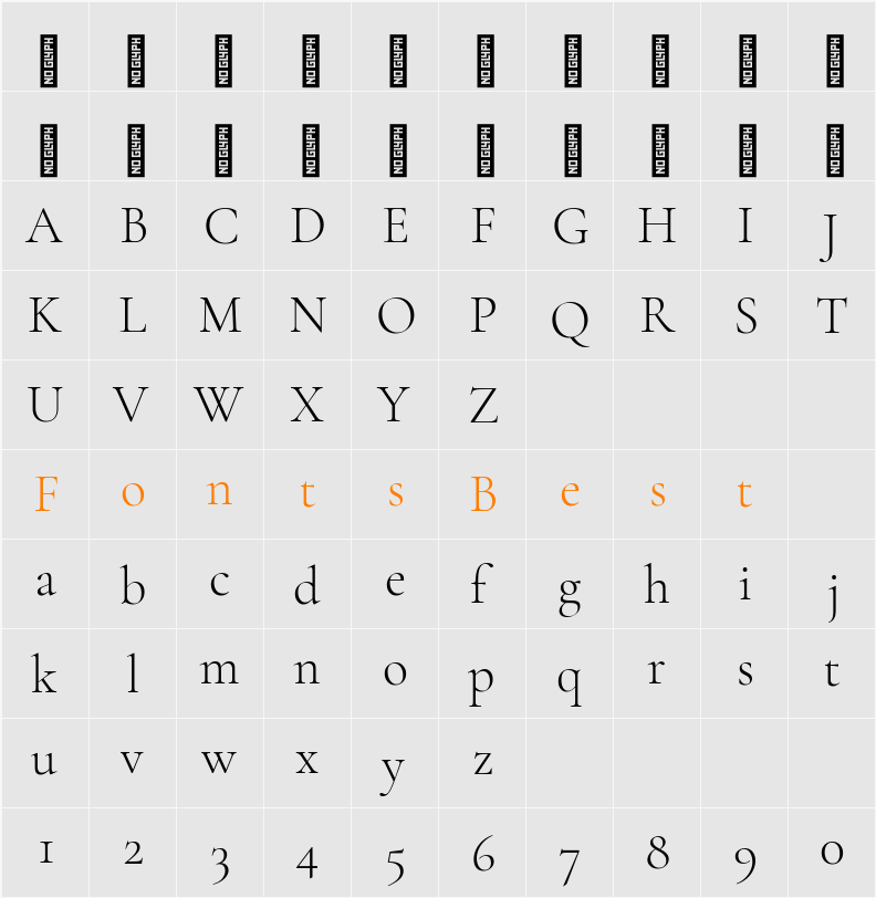 Cormorant Garamond Light Character Map