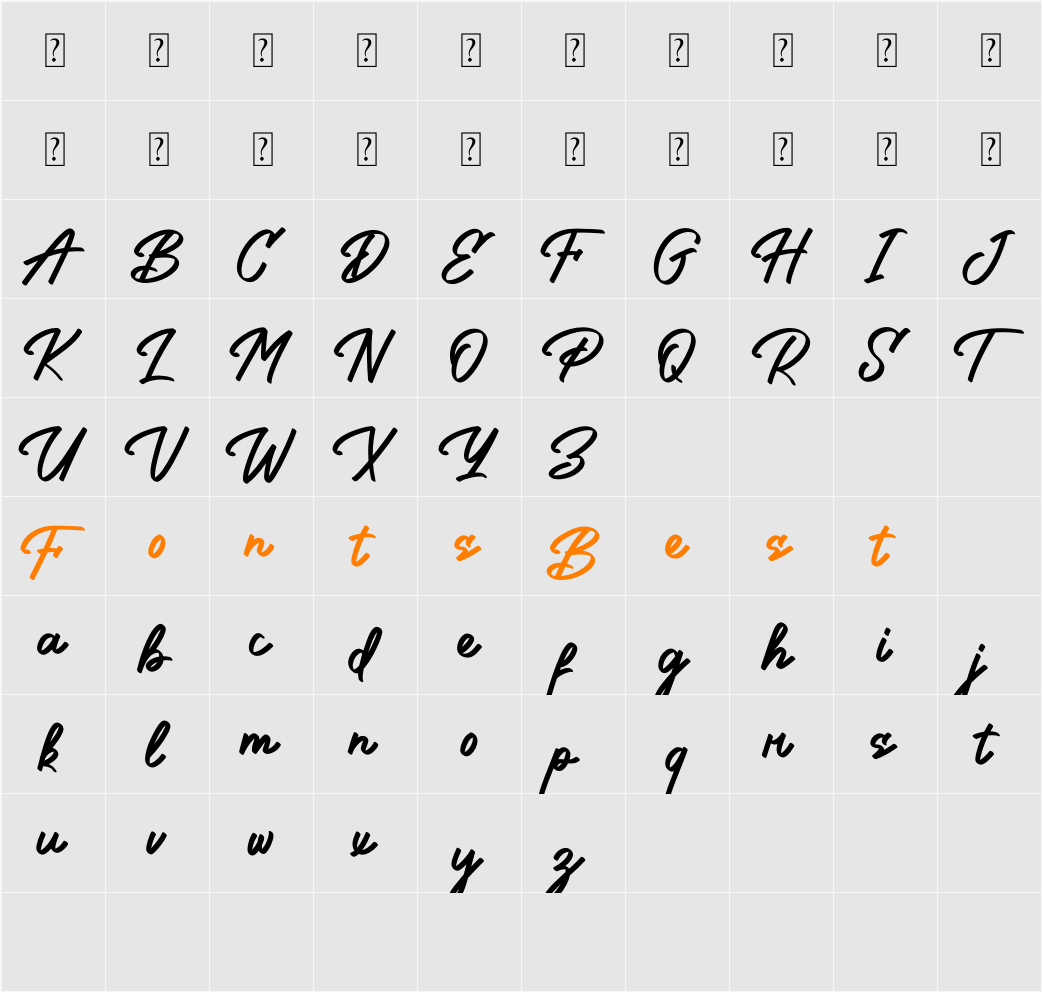 Bilground Character Map