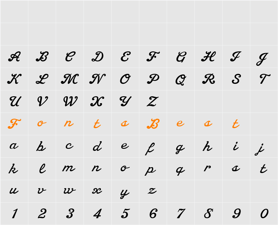 BeverlyShoresScript SG Character Map