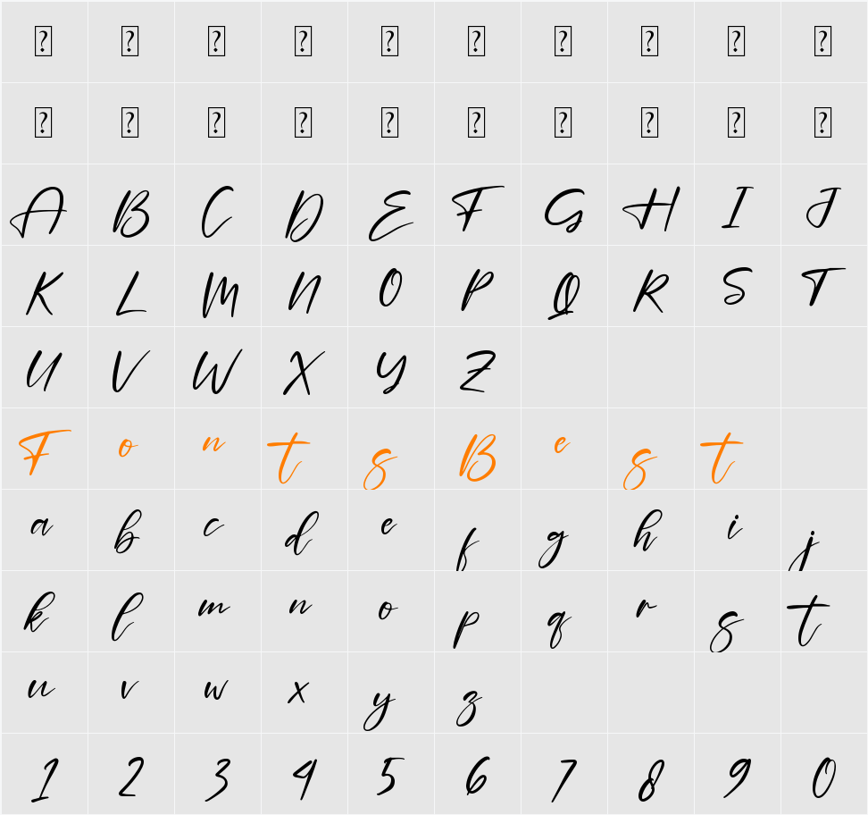 Brostory (Demo) Character Map