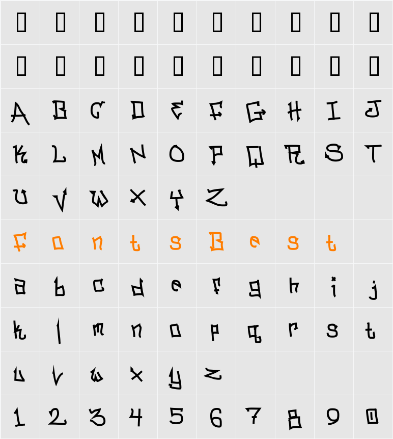 BitchSlap Character Map