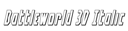 Battleworld 3D Italic Font Image