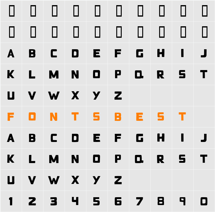 BadBlocks TT Character Map