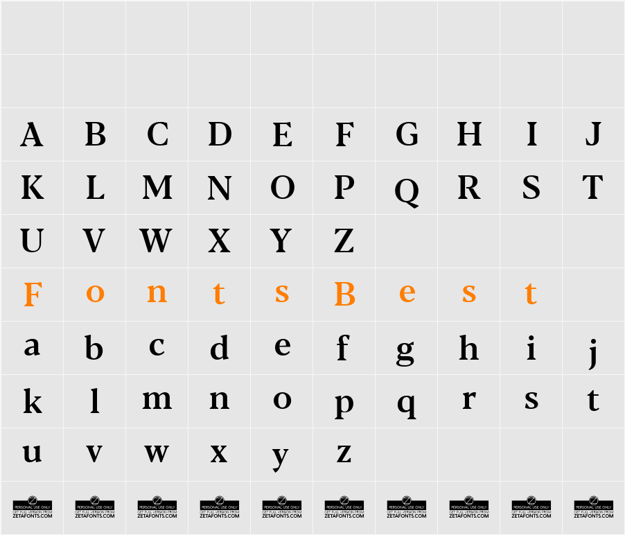 Blacker Text Character Map