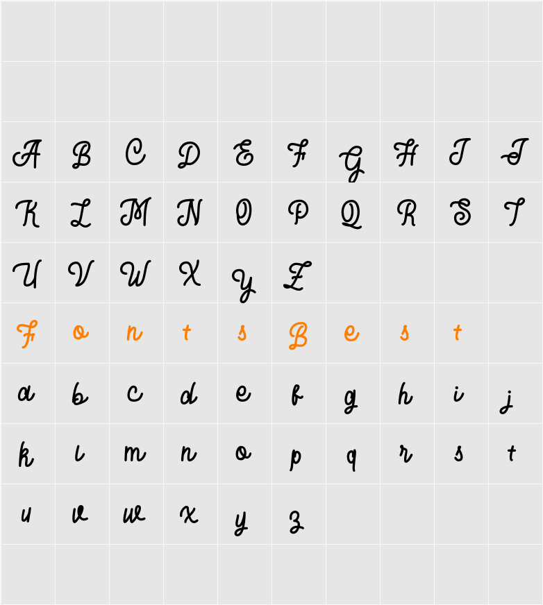 Bratayuda FREE Character Map