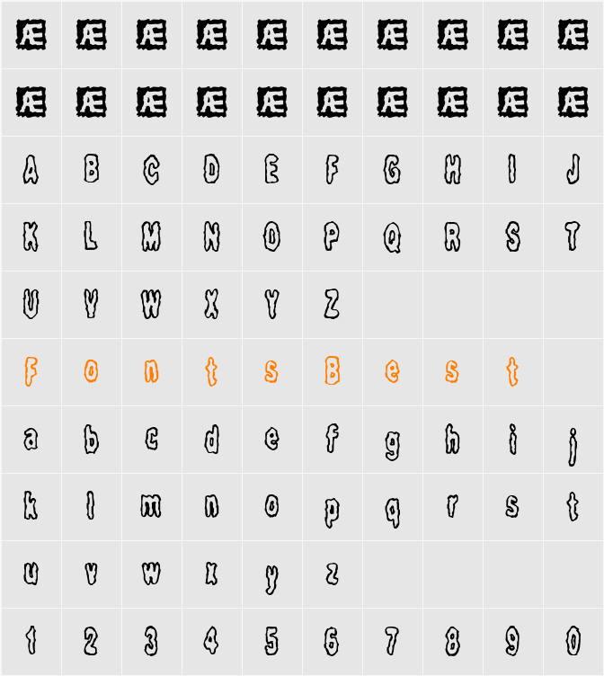 Fidgety (BRK) Character Map