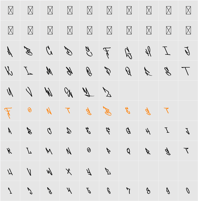 Bastrad Vol.02 Character Map