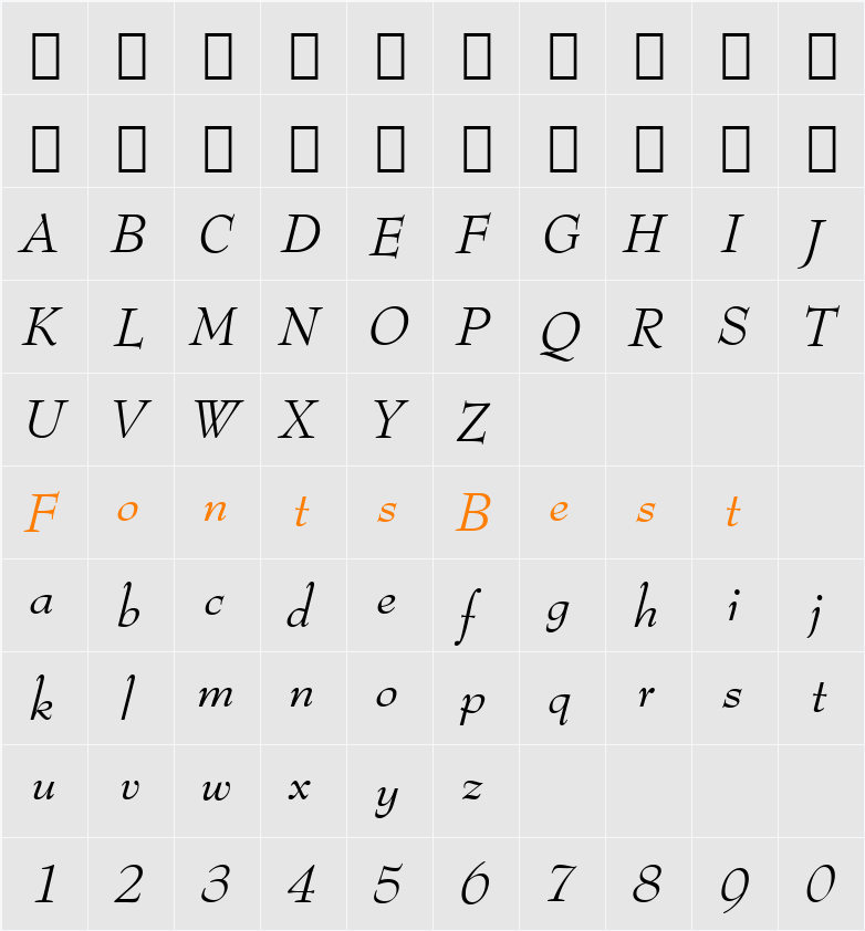 BernhardMod BT Character Map