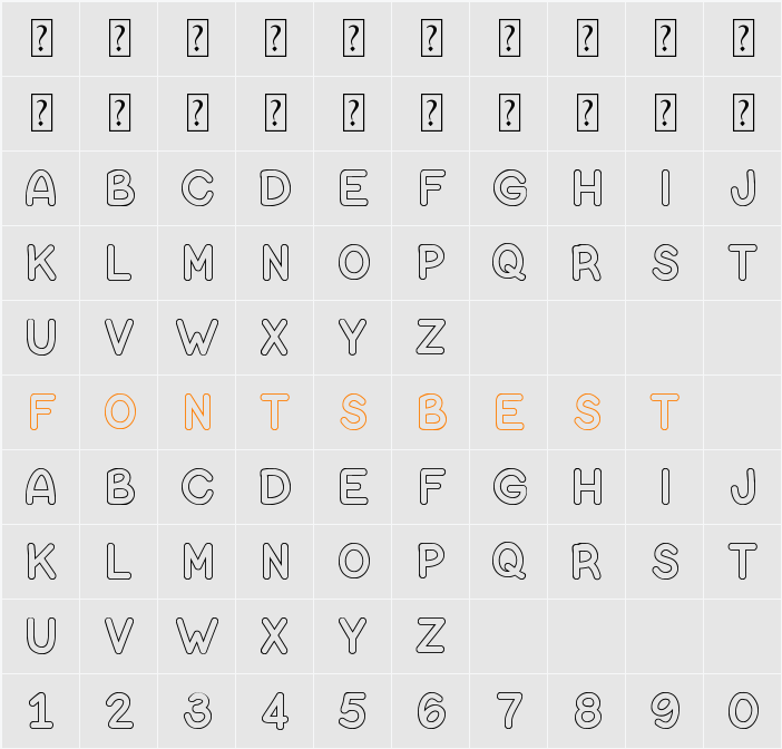 Bubble Letters Character Map