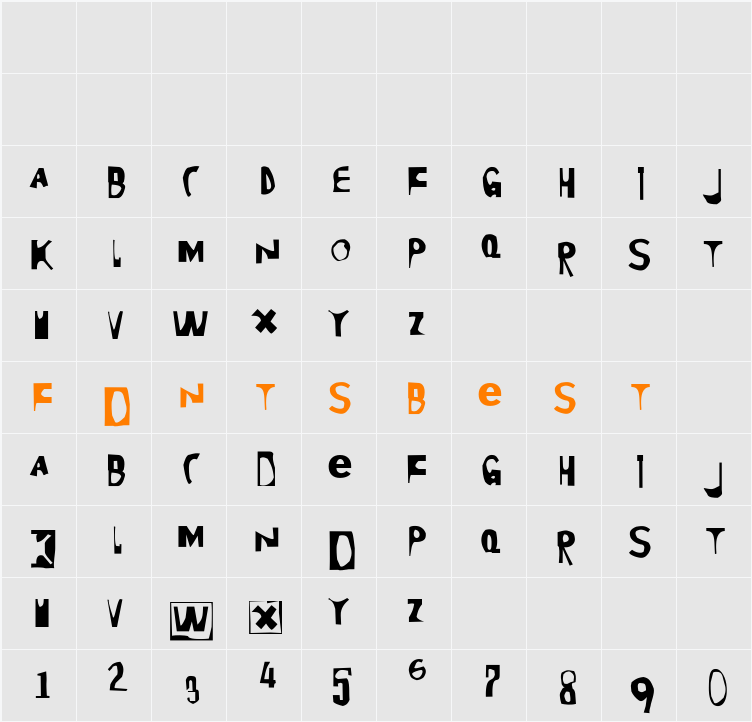 Moore899 Character Map