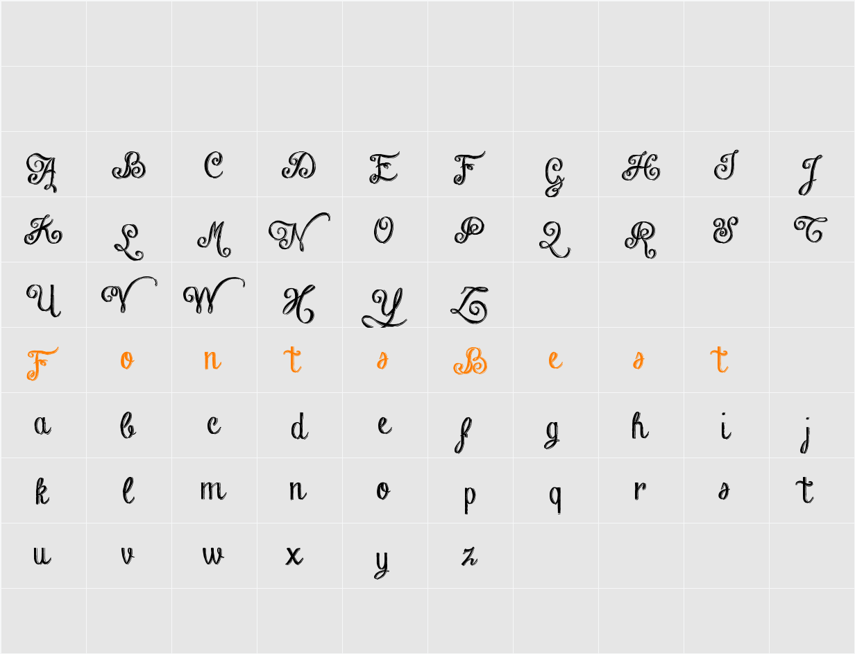 Chalk-hand-lettering-shaded_dem Character Map