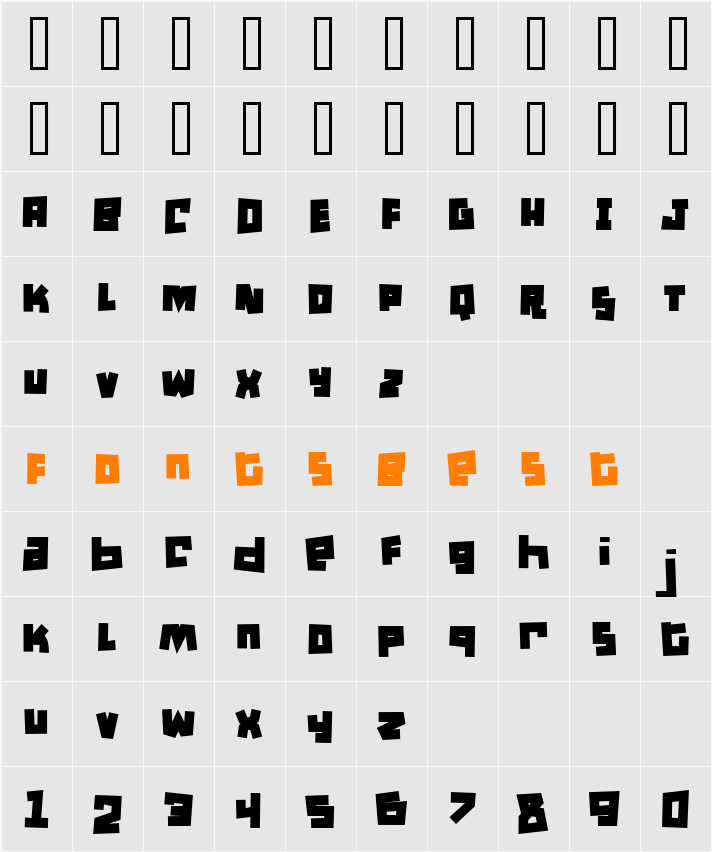 Mullet Character Map