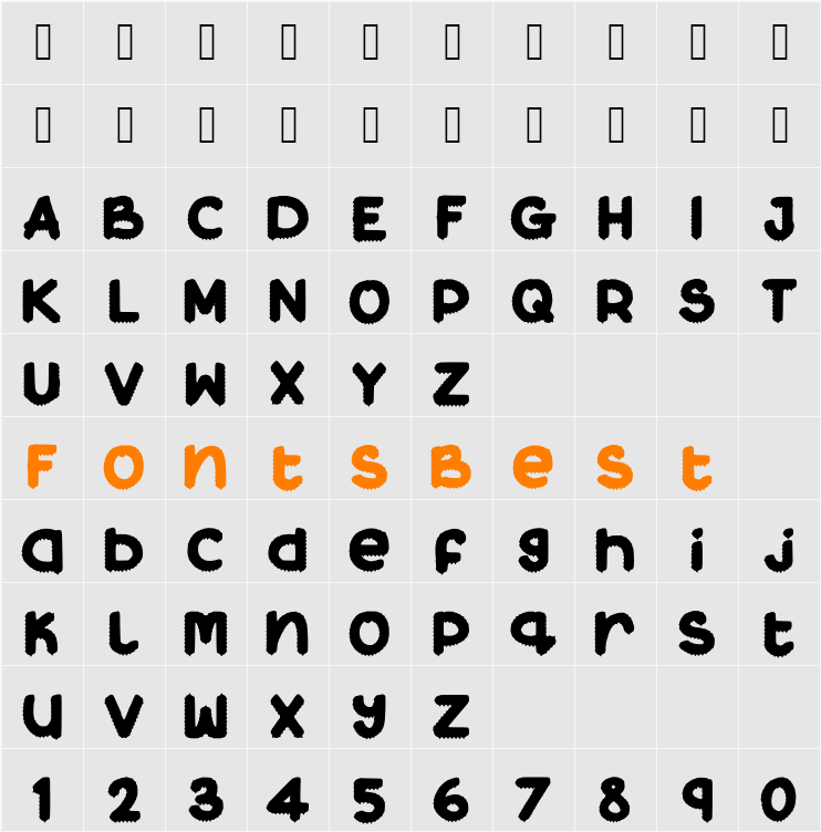 BeeYourShelf Character Map