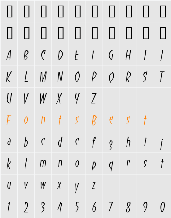 BancoITC TT Character Map