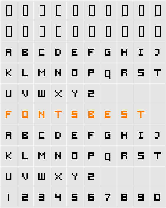 Fixier Character Map