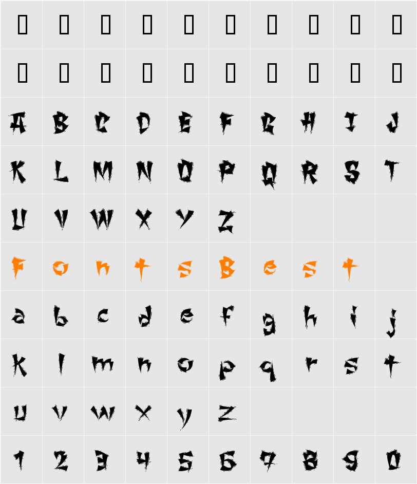 ChangChangWoodcut Character Map