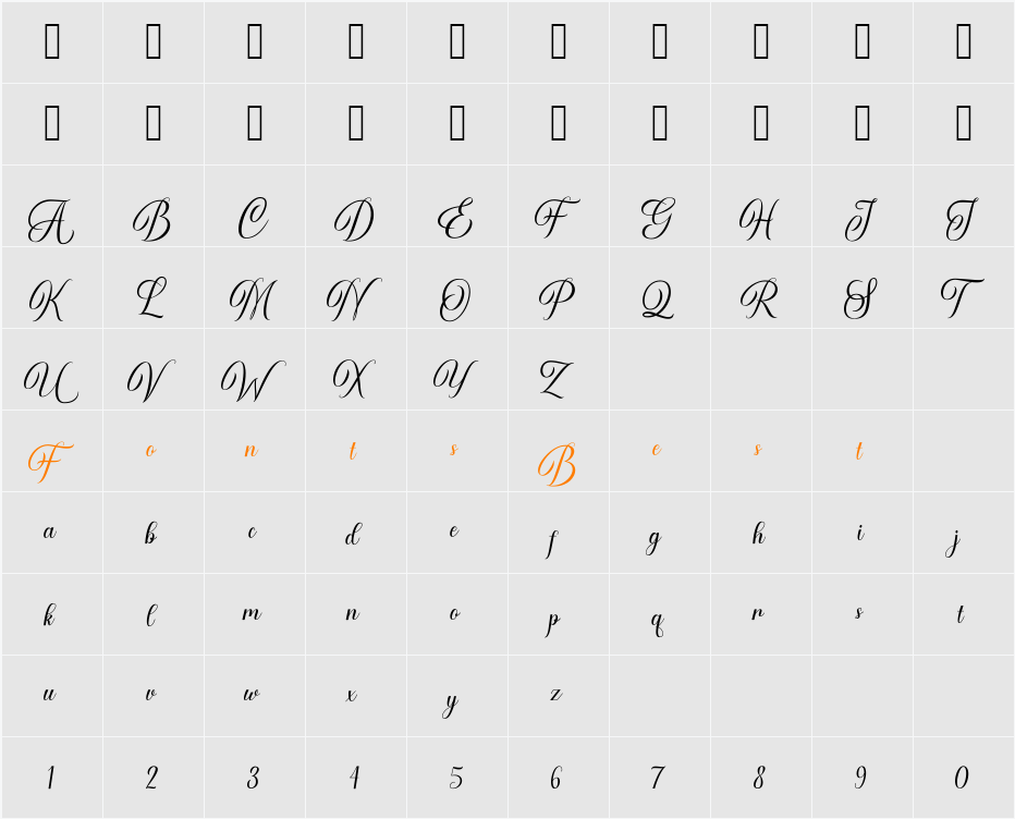 Airthan-Regular Character Map
