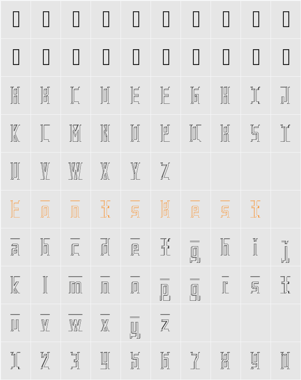 Bad Eyes Wireframe Character Map