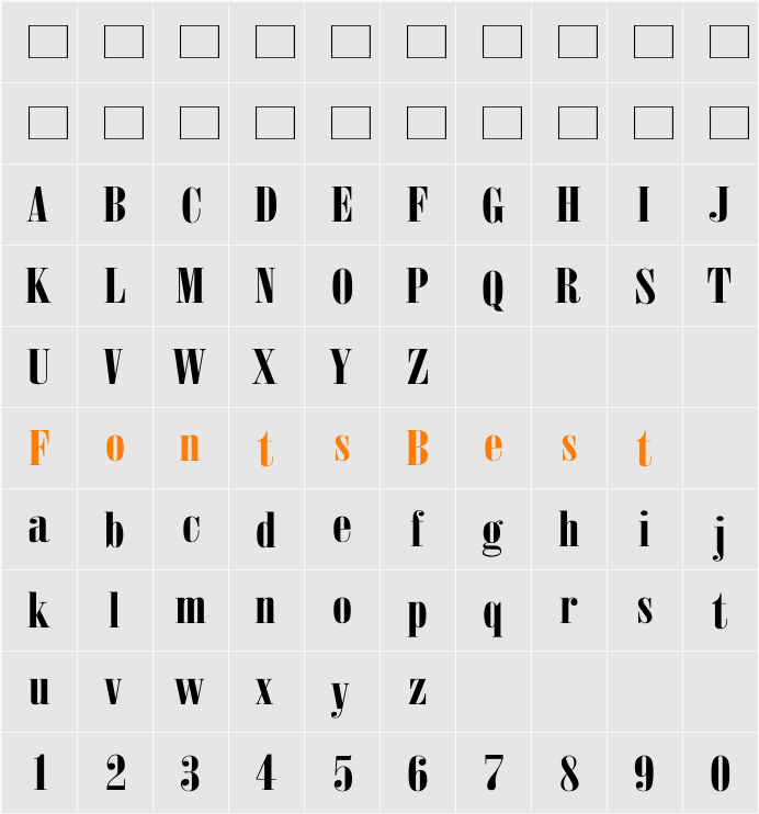 Arsis DReg Normal Character Map