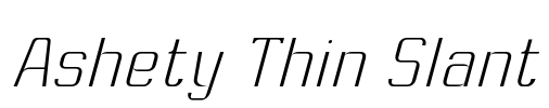 Ashety Thin Slant Font Image
