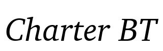 Charter BT Font Image
