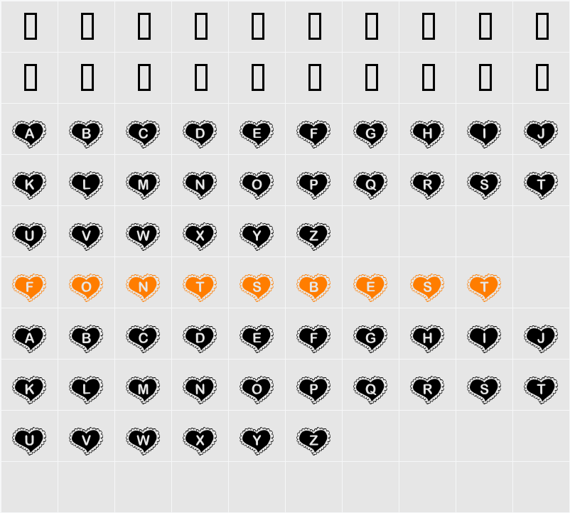 JI-Morris Character Map