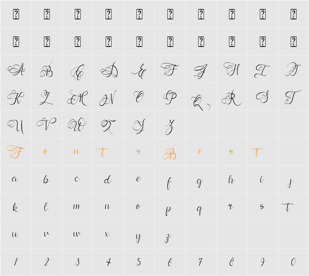 Andora Character Map