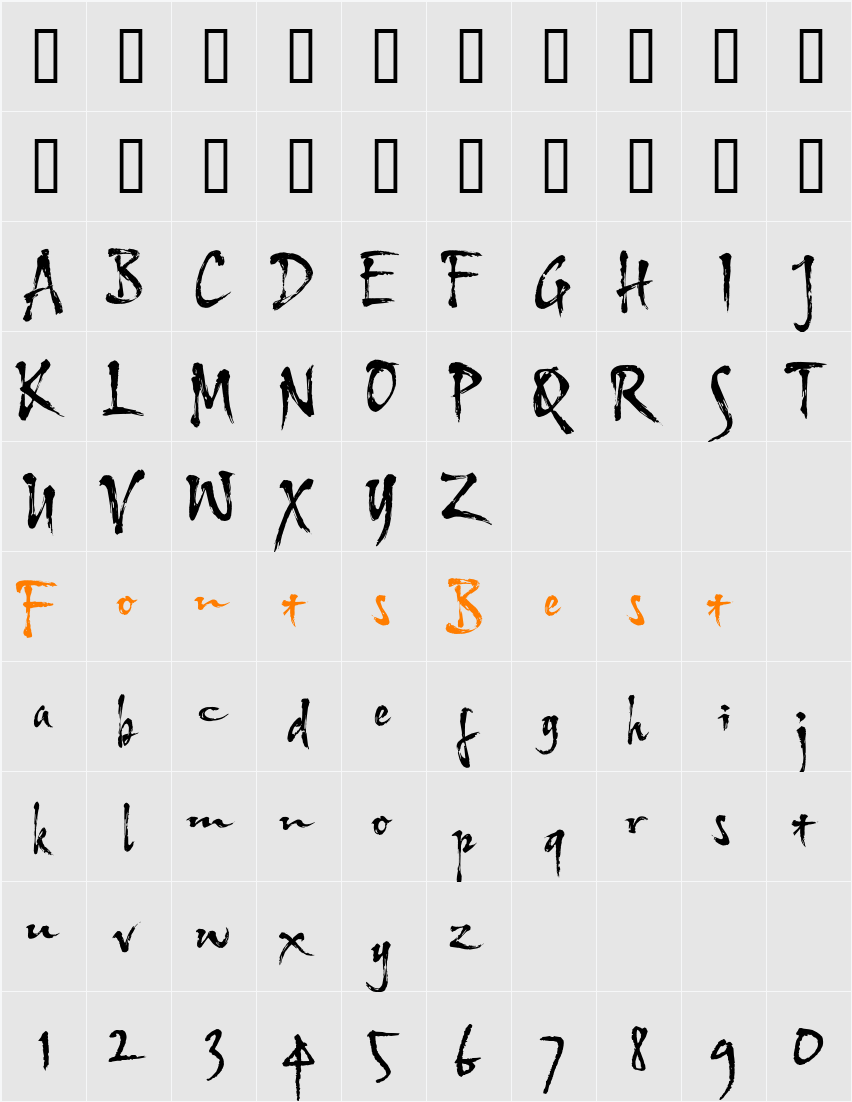 HL Thuphap 4BK Character Map