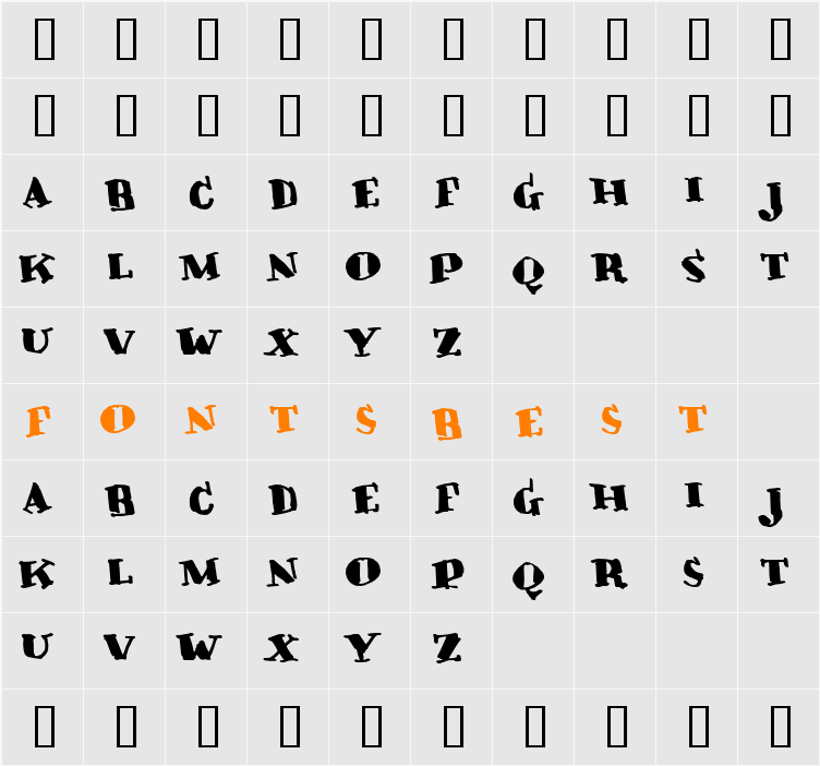 Crunky Character Map
