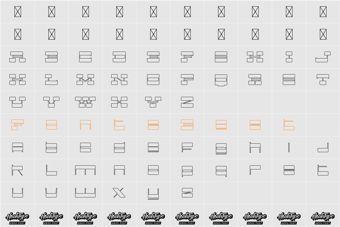 Better Retro Demo Outline Character Map