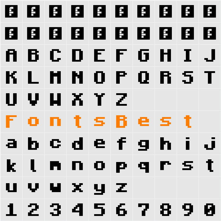 Mojang Bold Character Map