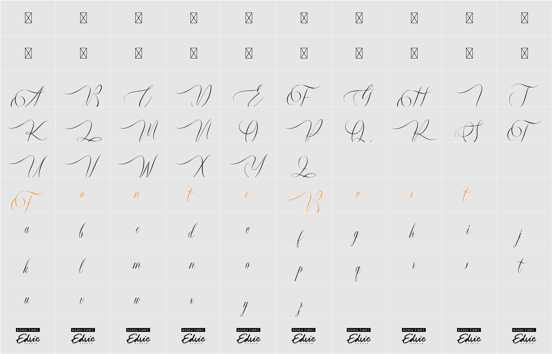 Brookville Demo Character Map