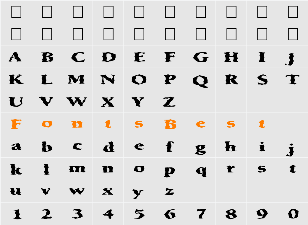 FZ WACKY 66 EX Character Map
