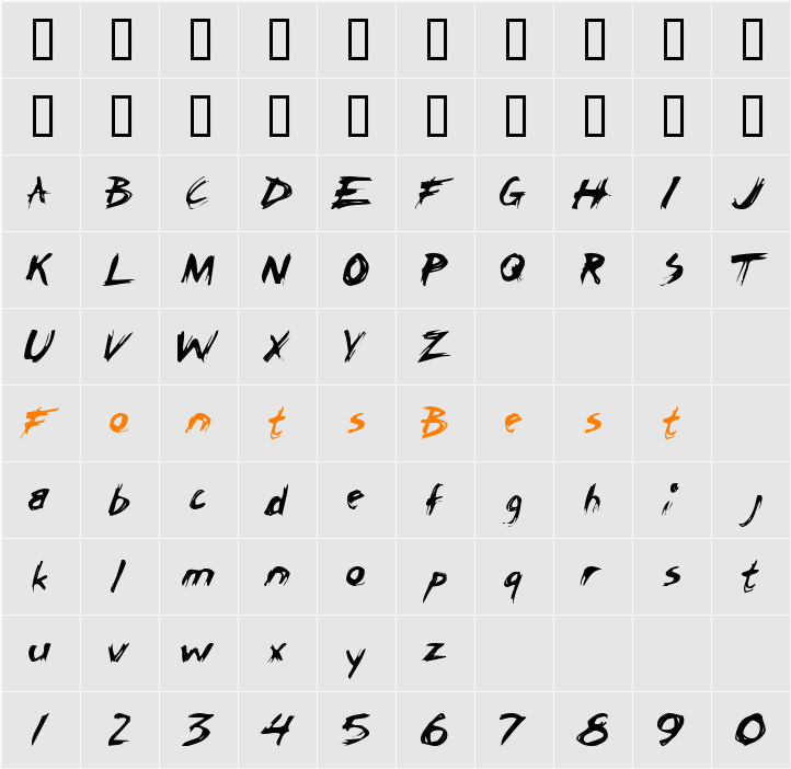 JI-Parers Character Map